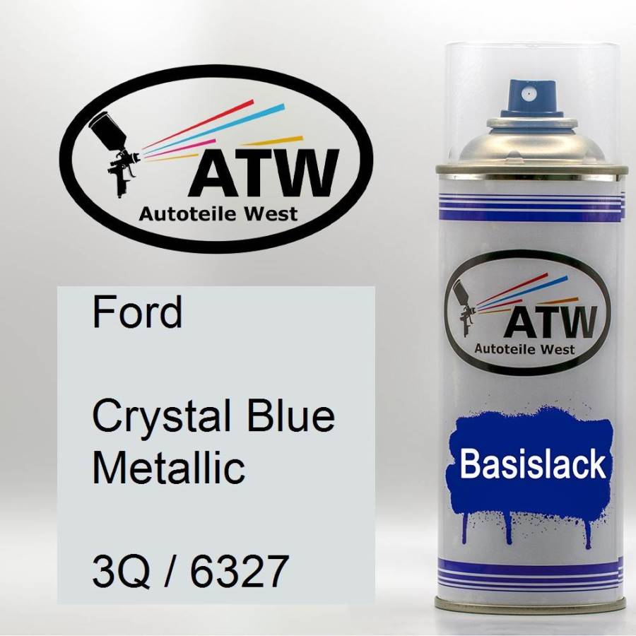 Ford, Crystal Blue Metallic, 3Q / 6327: 400ml Sprühdose, von ATW Autoteile West.